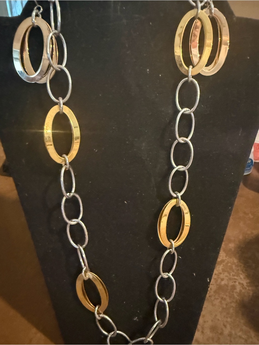 Milor Set necklace and Gold Oval Drop Earrings - two tone